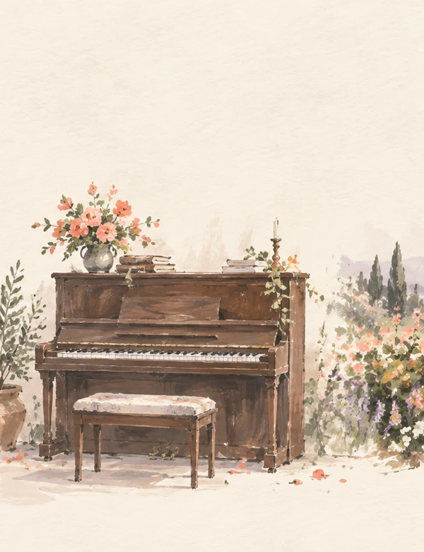 Decorative illustration: A little music